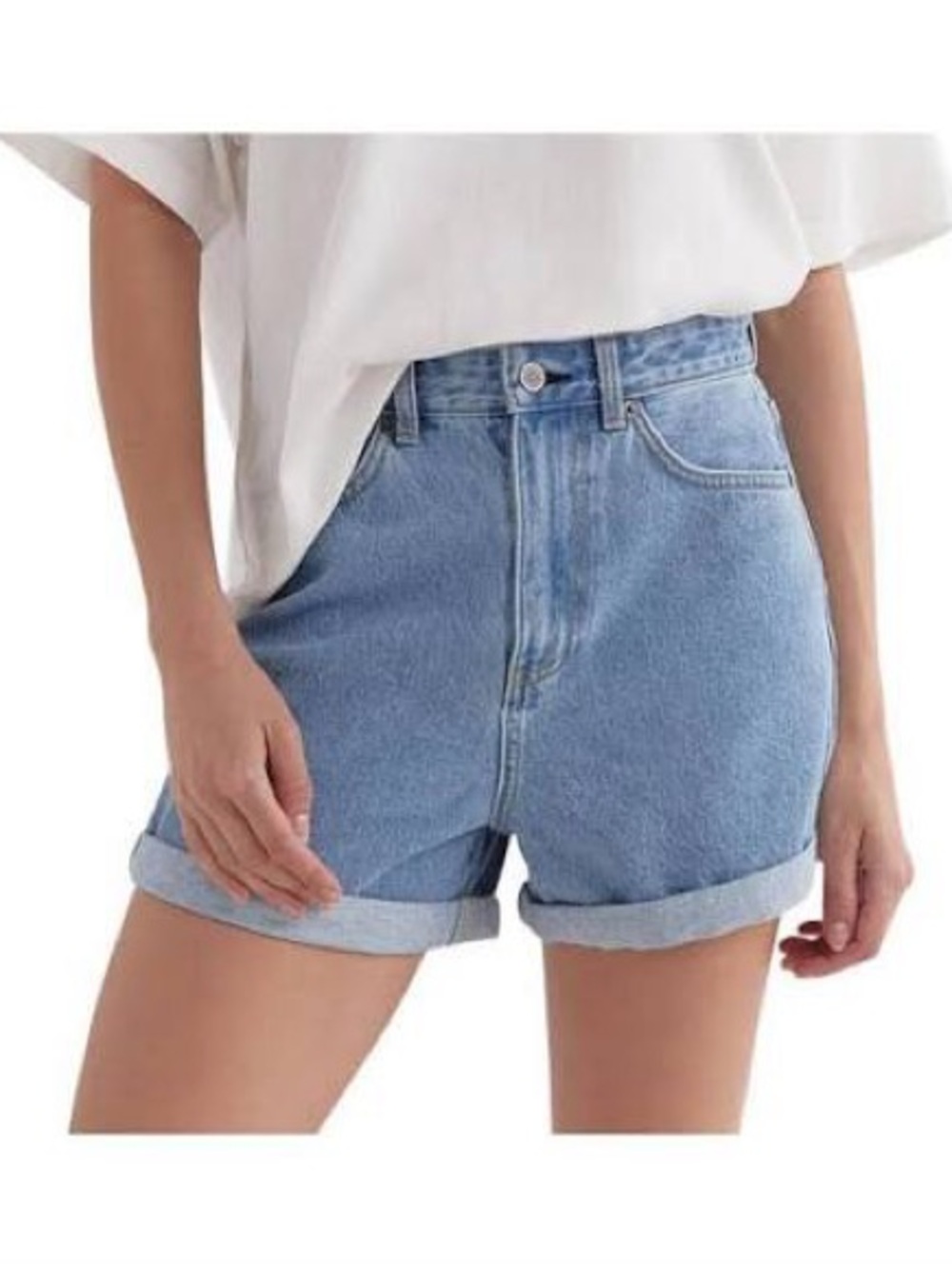 Assembly Label Classic High-Waist Light Blue Denim Shorts - Women